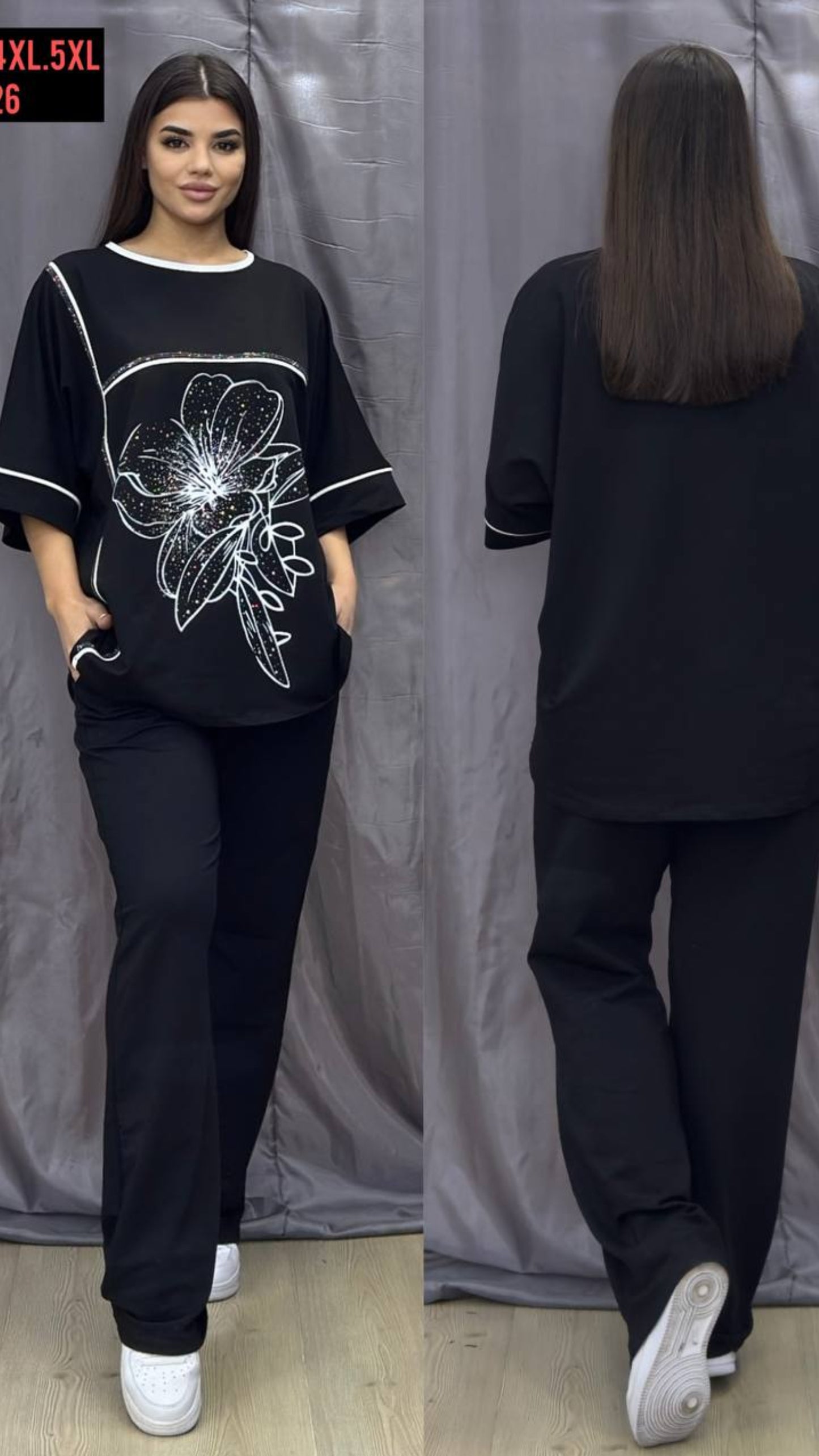 White Flower oversized survêt