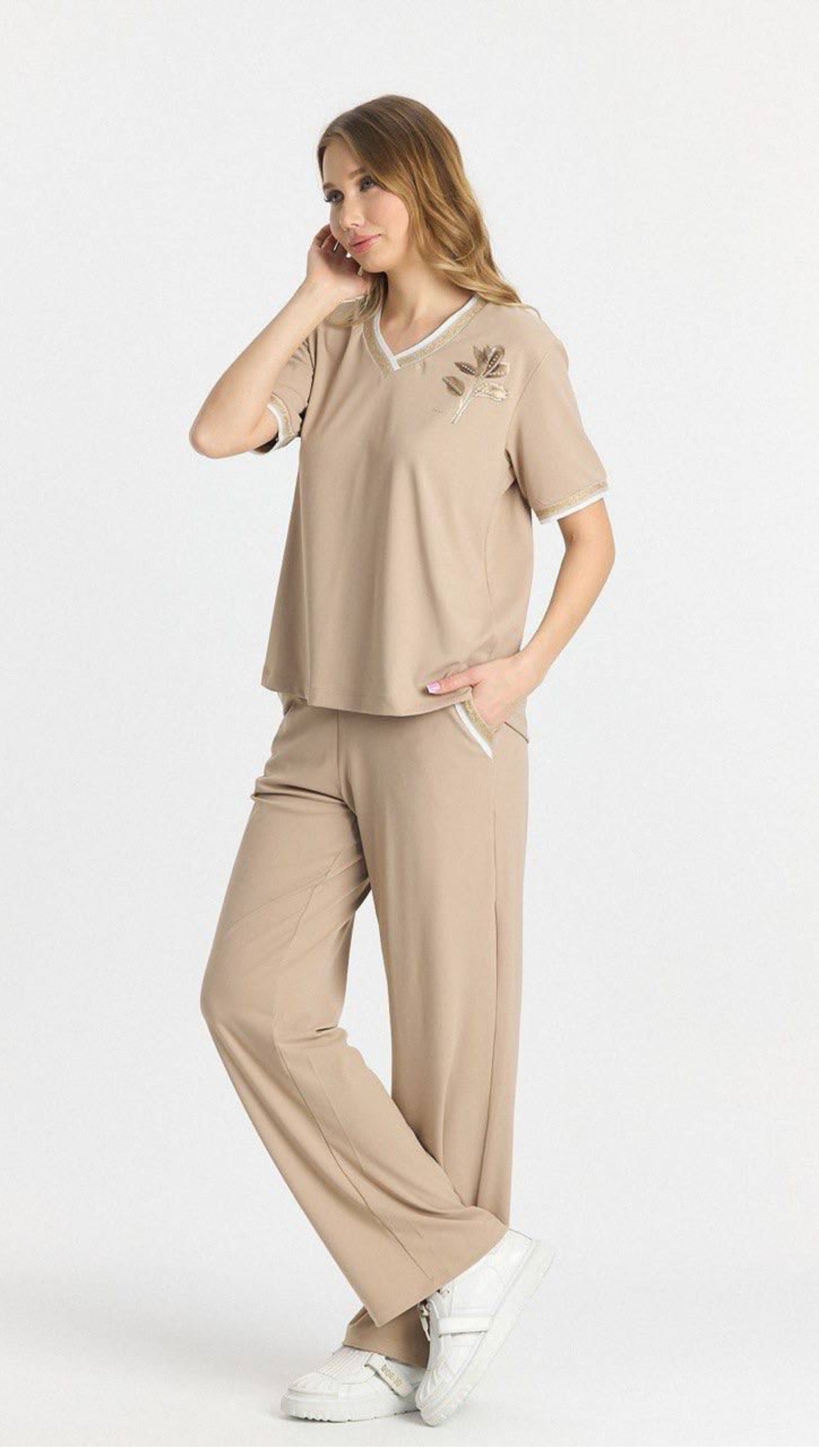 V-neck glitter survêt