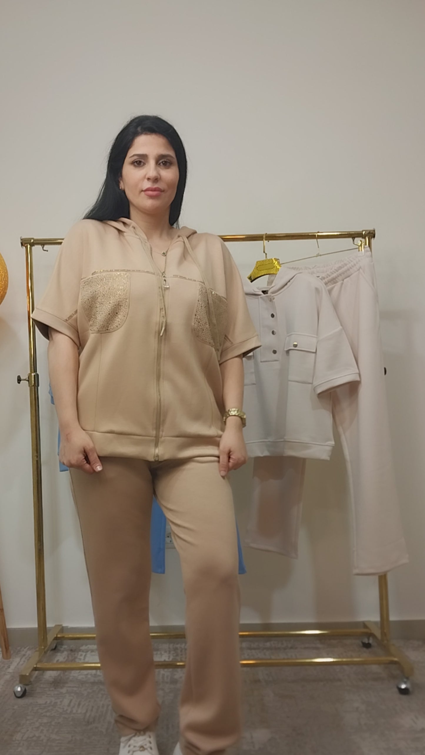 Mocha pocket studded survêt