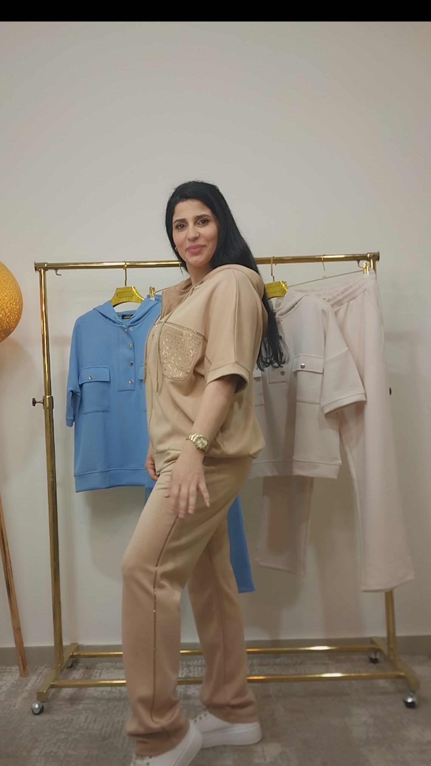 Mocha pocket studded survêt