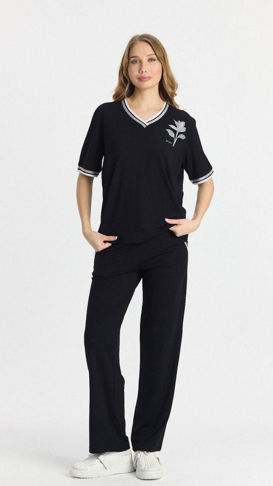 V-neck glitter survêt