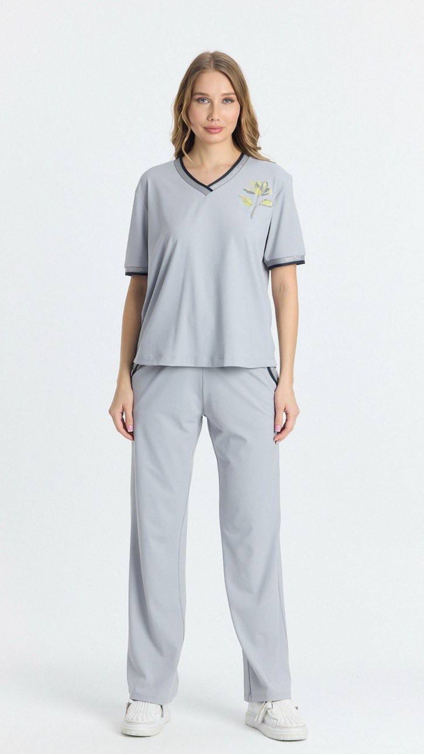 V-neck glitter survêt