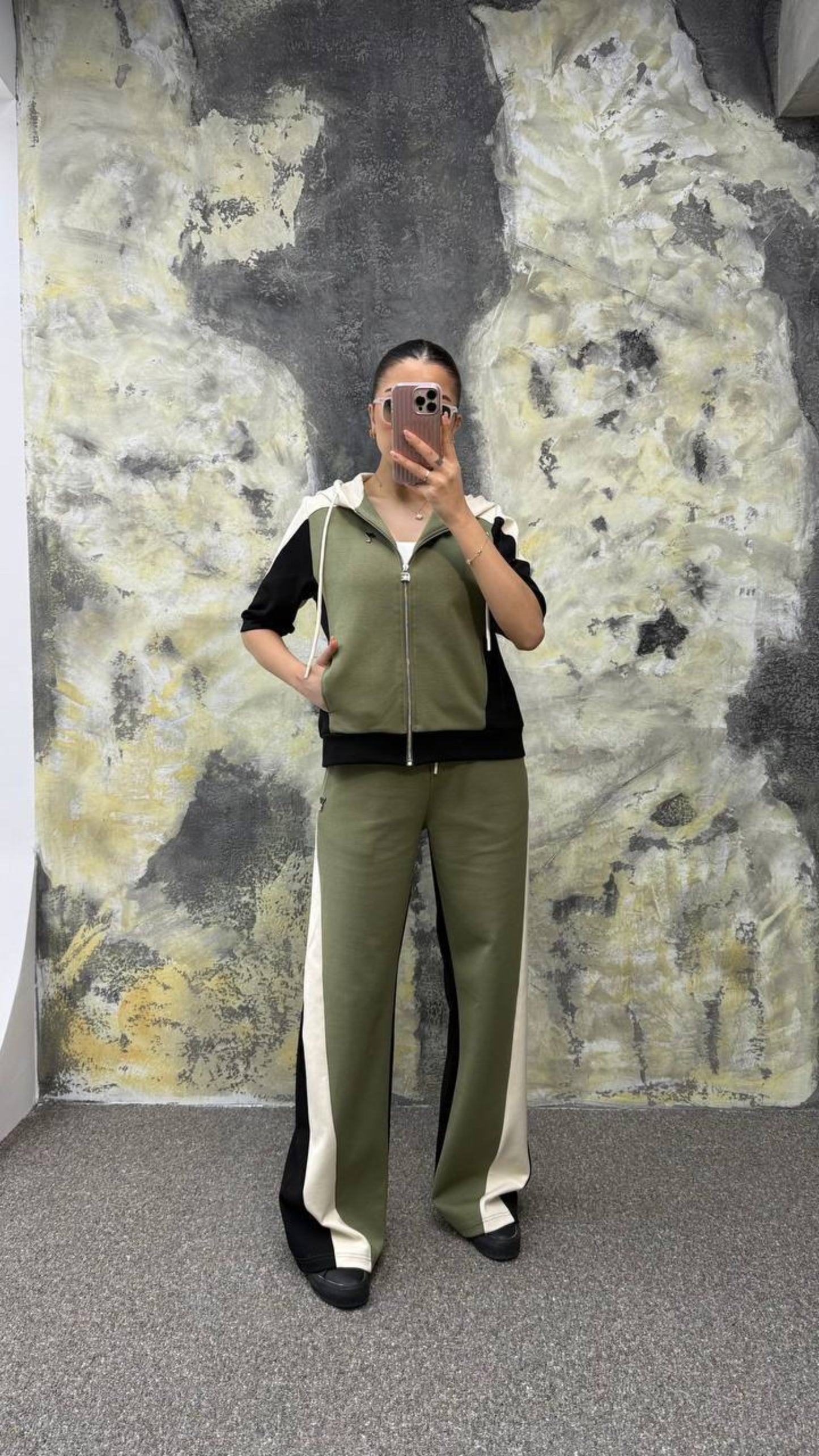 Zip-up 3 color survêt